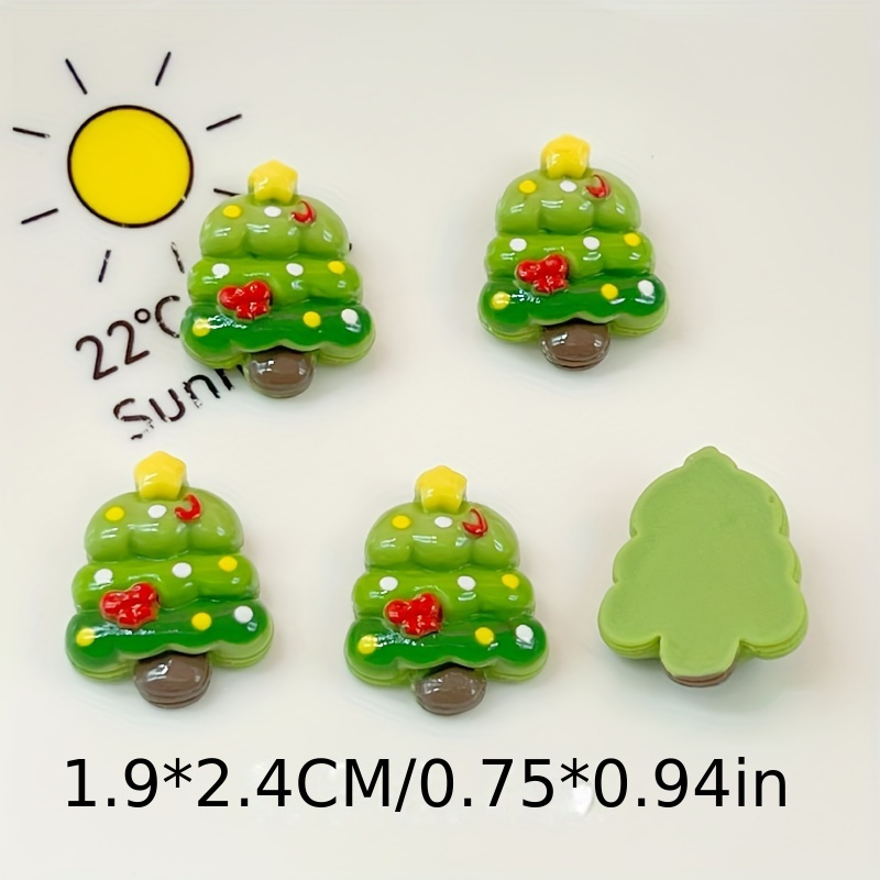 Glossy Christmas Flat Back Resin Accessories Christmas Home - Temu