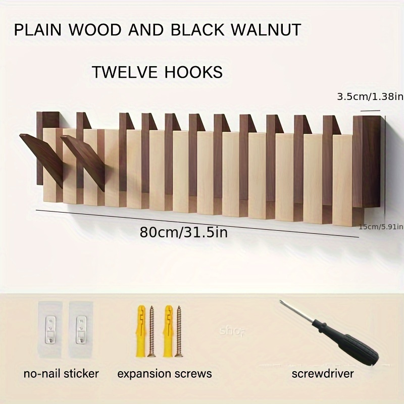 Solid Wood Hooks,coat Rack,piano Keys Shaped Hooks,creative Hooks