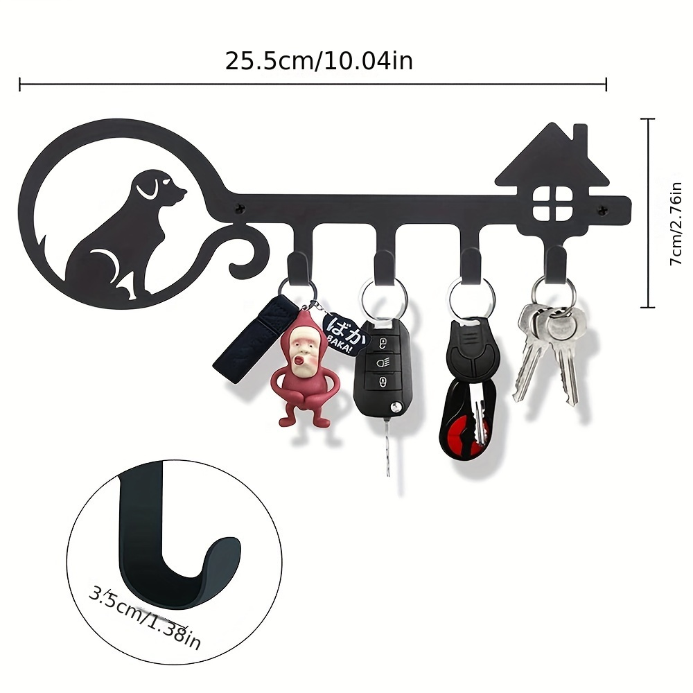 1pc Key Holder For Wall Mount, Craft Metal Dog Decorative, Metal Hook Rack  For Front Door, Bedroom, House, Car, Vehicle Keys, Vintage Decor Wall Decor