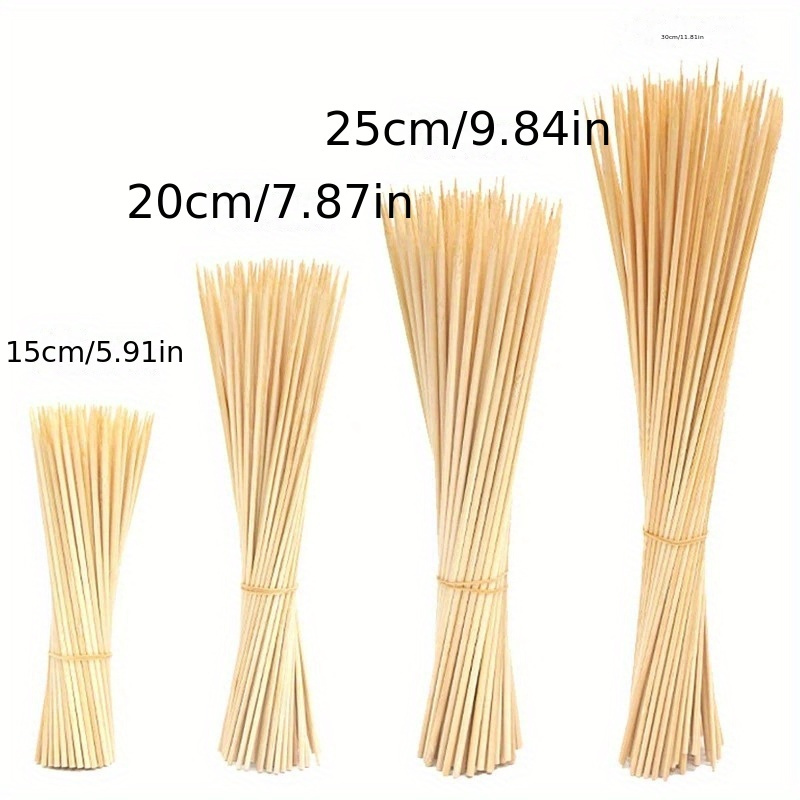 90pcs Bamboo Stick Food Grade Bamboo Skewer Sticks Disposable Natural Wood  Long Stick For Barbecue Fruit BBQ Tools 15/20/25/30cm - AliExpress