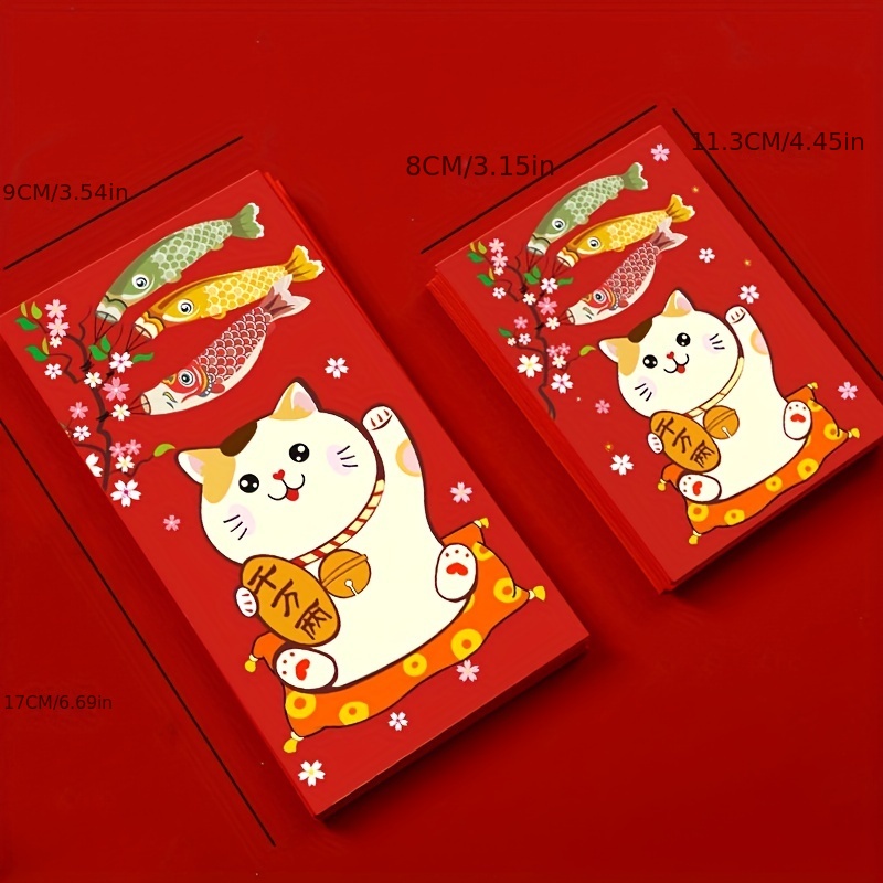 Red Packets Chinese Red Lucky Envelopes Money Bags Cartoon