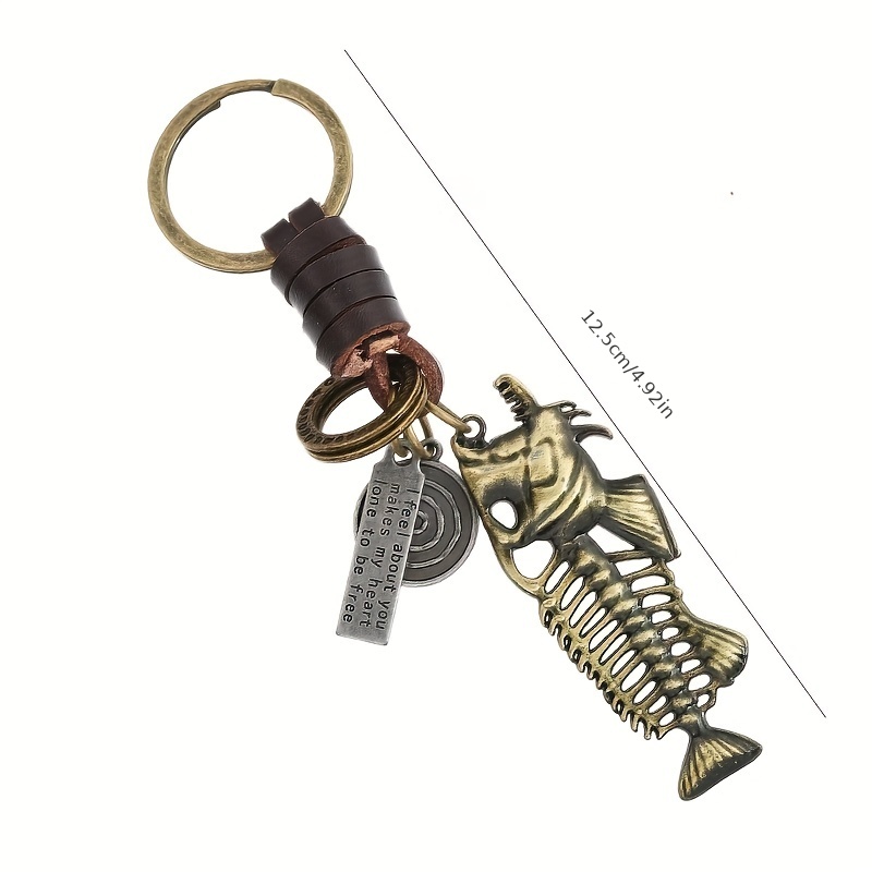 Unique Wrought Iron Fishbone Key Holder,Creative Retro Hanging Key