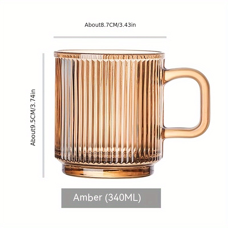 INS Amber Vintage Embossed Glass Cup Good-looking Girly Heart Water Cups  Latte Coffee Mug with