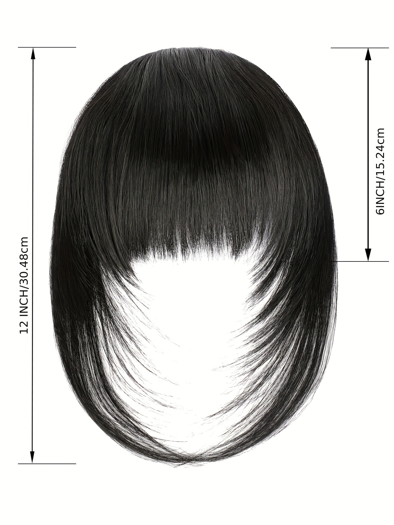 synthetic wig with 12 inch bangs on   suitable for daily   ladies details 3