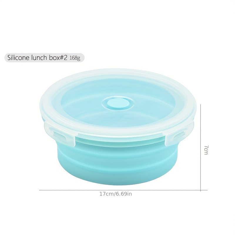 Collapsible Foldable Silicone Food Storage Container With Plastic Lids,  Portable Lunch Box, Bpa Free, Leftover Meal Box With Airtight Plastic Lids  For Kitchen, Back To School Supplies - Temu