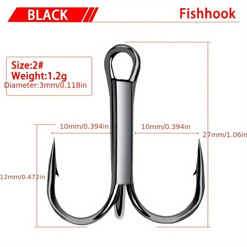 1 14 # Silvery Treble Hooks Reinforced 3 claw Hooks Barbed - Temu