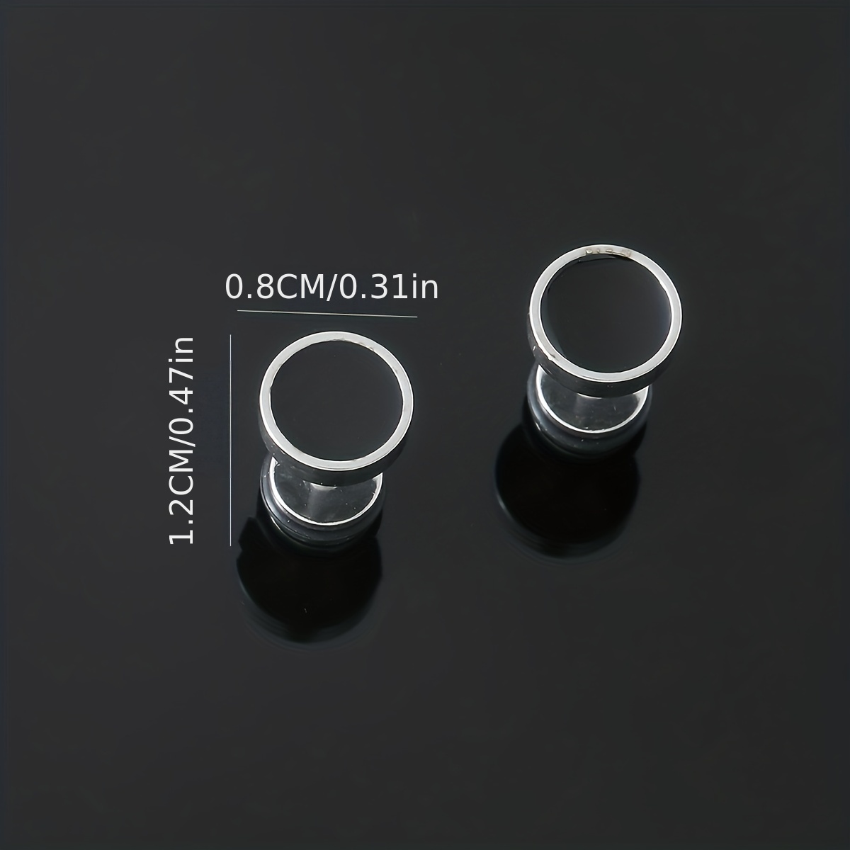 Men's Stainless Steel Round Stud Earrings