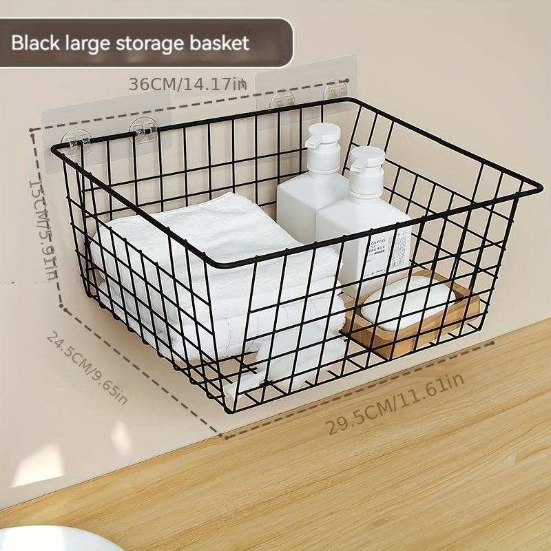 Black Bathroom Shelf 36cm Length Wall Shelves Shower Basket