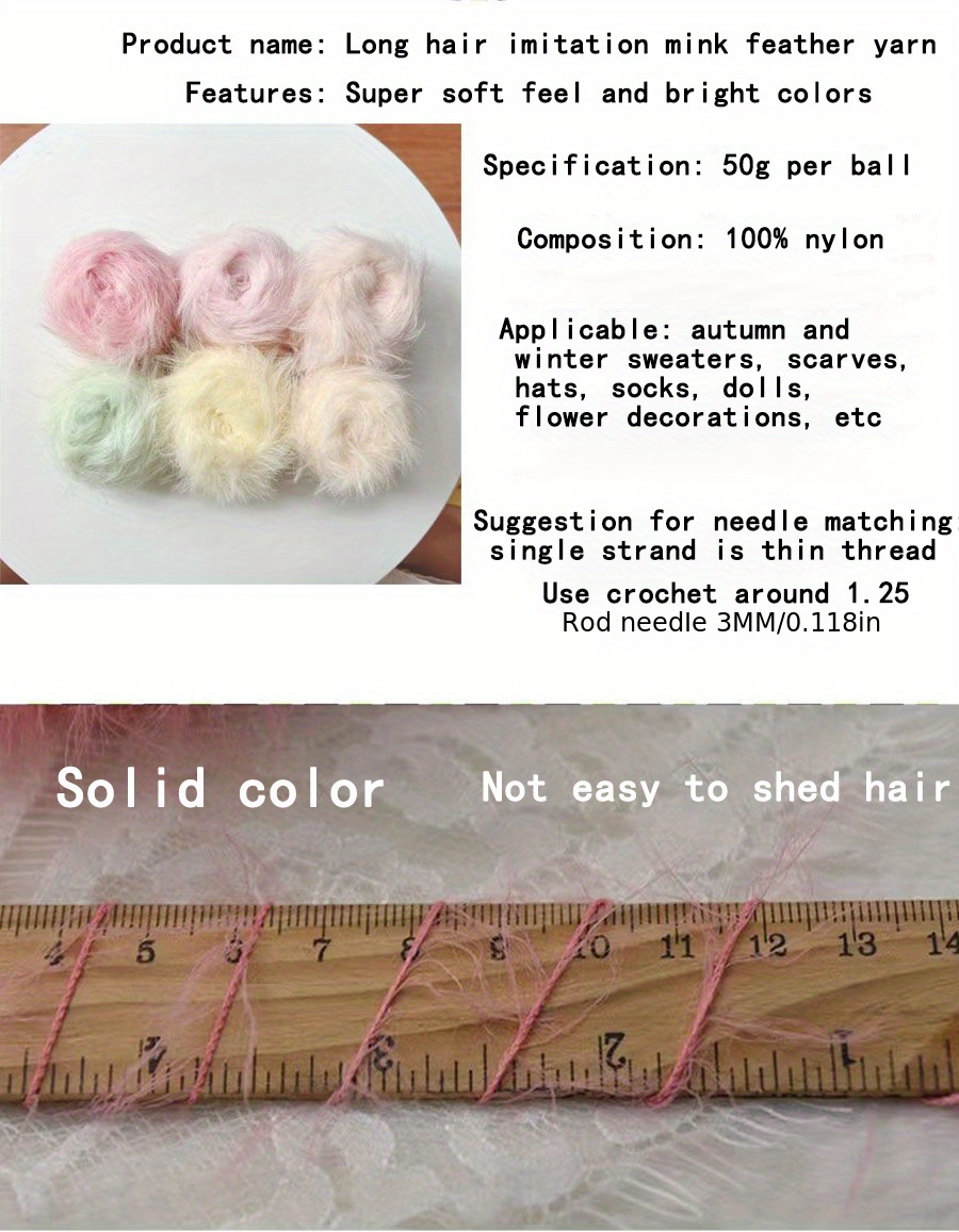 1ball Long Hair Mink Velvet Soft Glutinous Fresh Candy Available