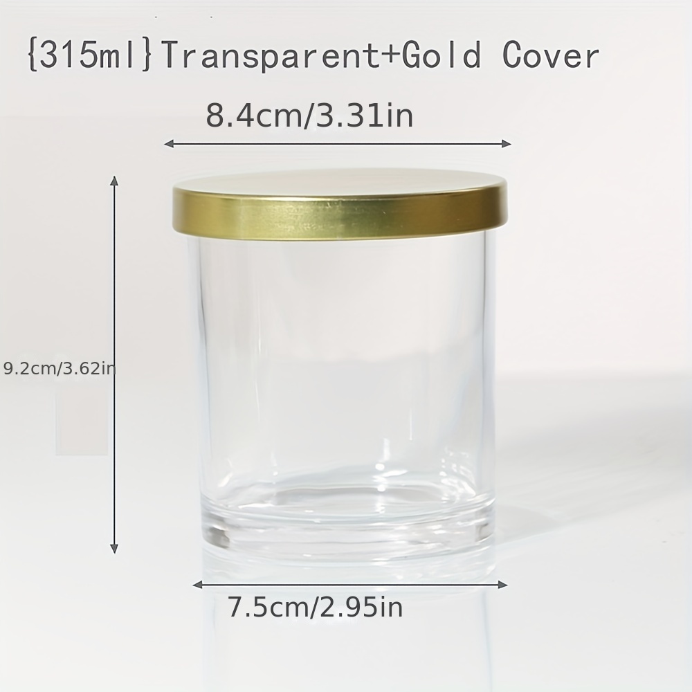Wholesale round colored 315ml smoked glass candle jars with lids