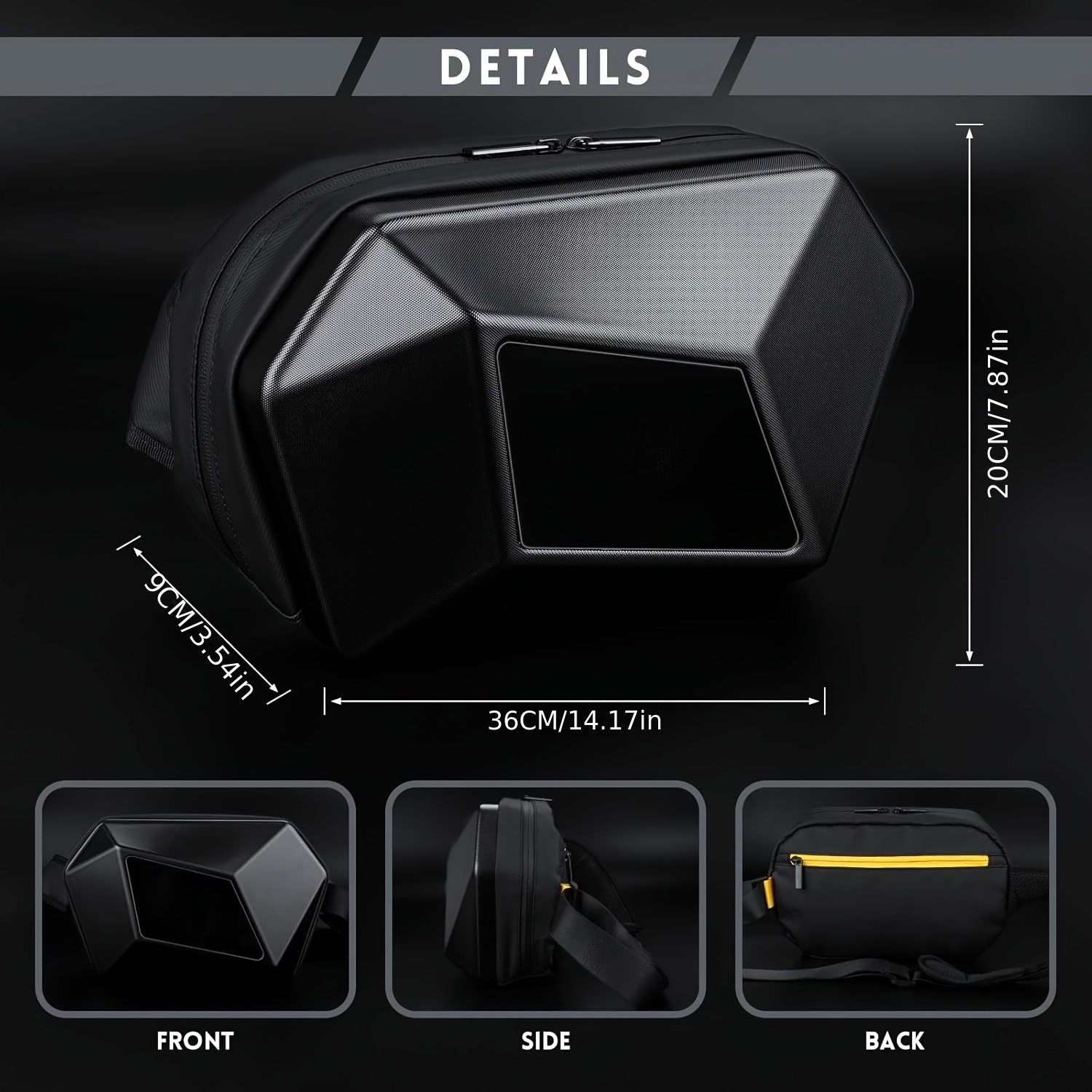 Sacoche bandoulière avec écran LED, sac à dos de moto, sac de voyage et de cyclisme, sacoche bandoulière LED, sac à dos LED, sac de poitrine et bandoulière pour homme et femme, écran couleur et programmable, publicité extérieure DIY, sacoche de voyage – Image 6