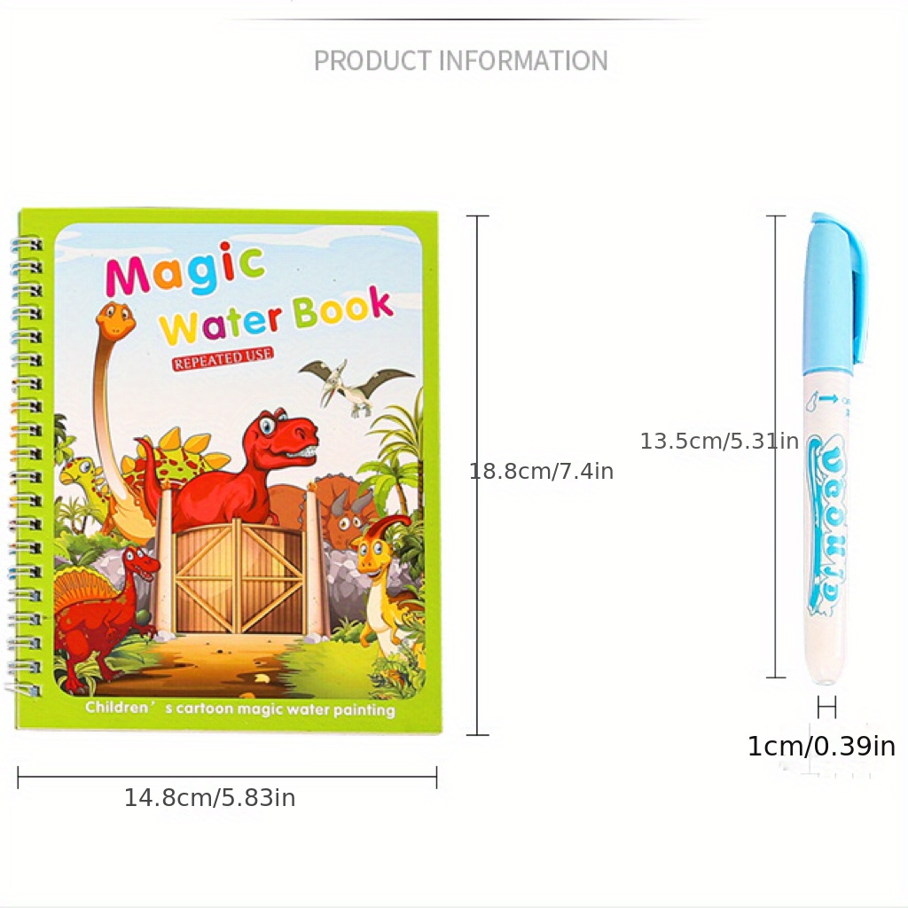 READY STOCK) Reusable Kids Magic Water Drawing Colouring Book, Hobbies &  Toys, Books & Magazines, Children's Books on Carousell