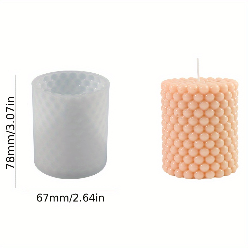 Bubble Candle Silicone Mold, Round Cylinder Candle Making Mold For Resin Clay Crafts, Diy Craft Casting Tool