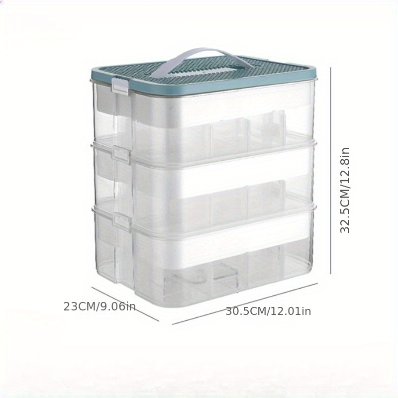 Lot of 2 Sterilite Stack and Carry 2-Layer Handle Box - Clear, 14 3/8 x 10  3/4 x 7 3/4 - Dutch Goat