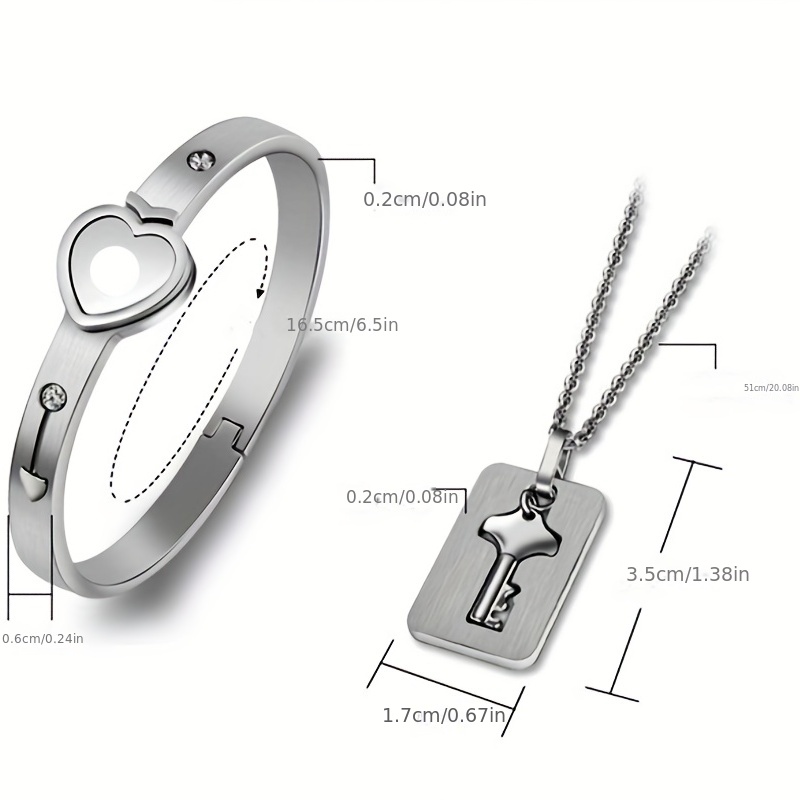 New Fashion Couple Bracelet & Necklace Concentric Lock Love 