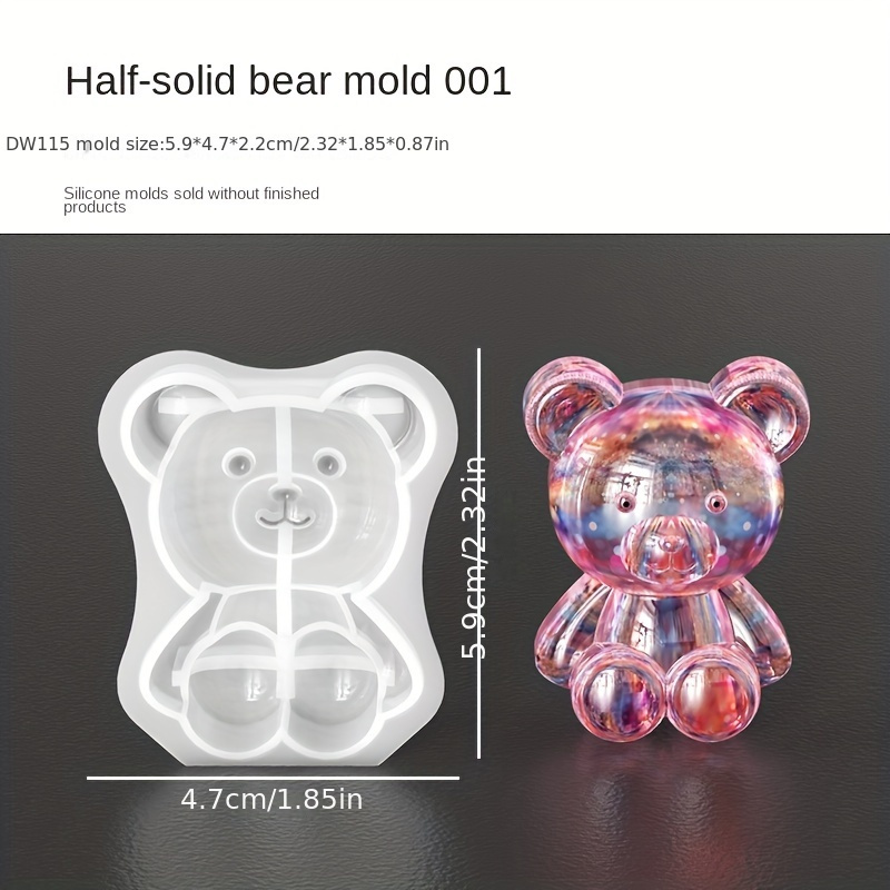 Diy Resin Silicone Mold Epoxy Resin Animal Molds Semi-three-dimensional Little Bear, , Little Mouse Pendant Silicone Molds For Animal Making