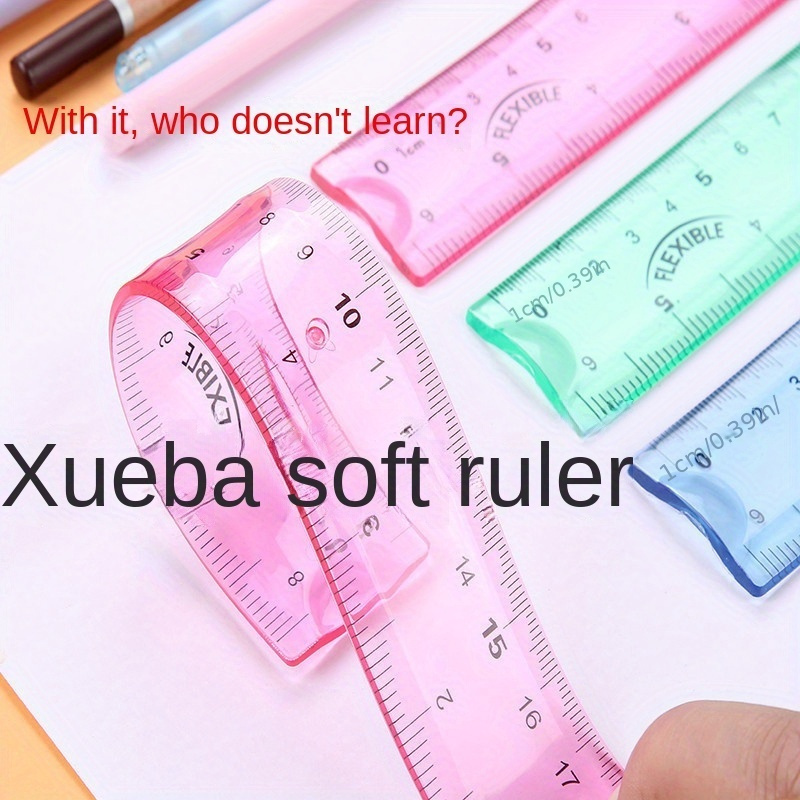 Cartoon Soft Ruler Student Stationery Soft Ruler Flexible - Temu