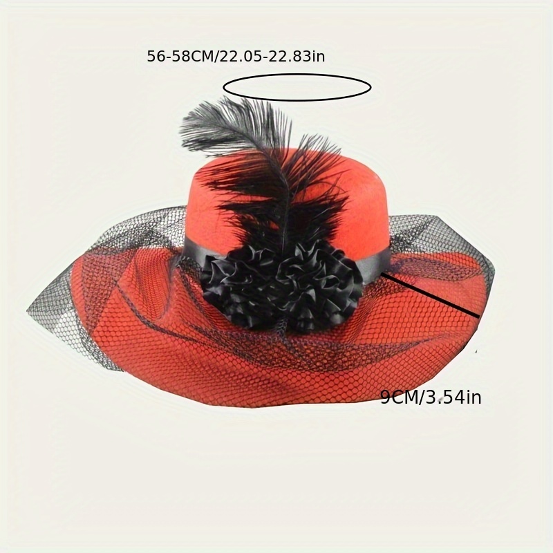 bridal bridesmaid netting black polka dot hat - Temu display picture 2