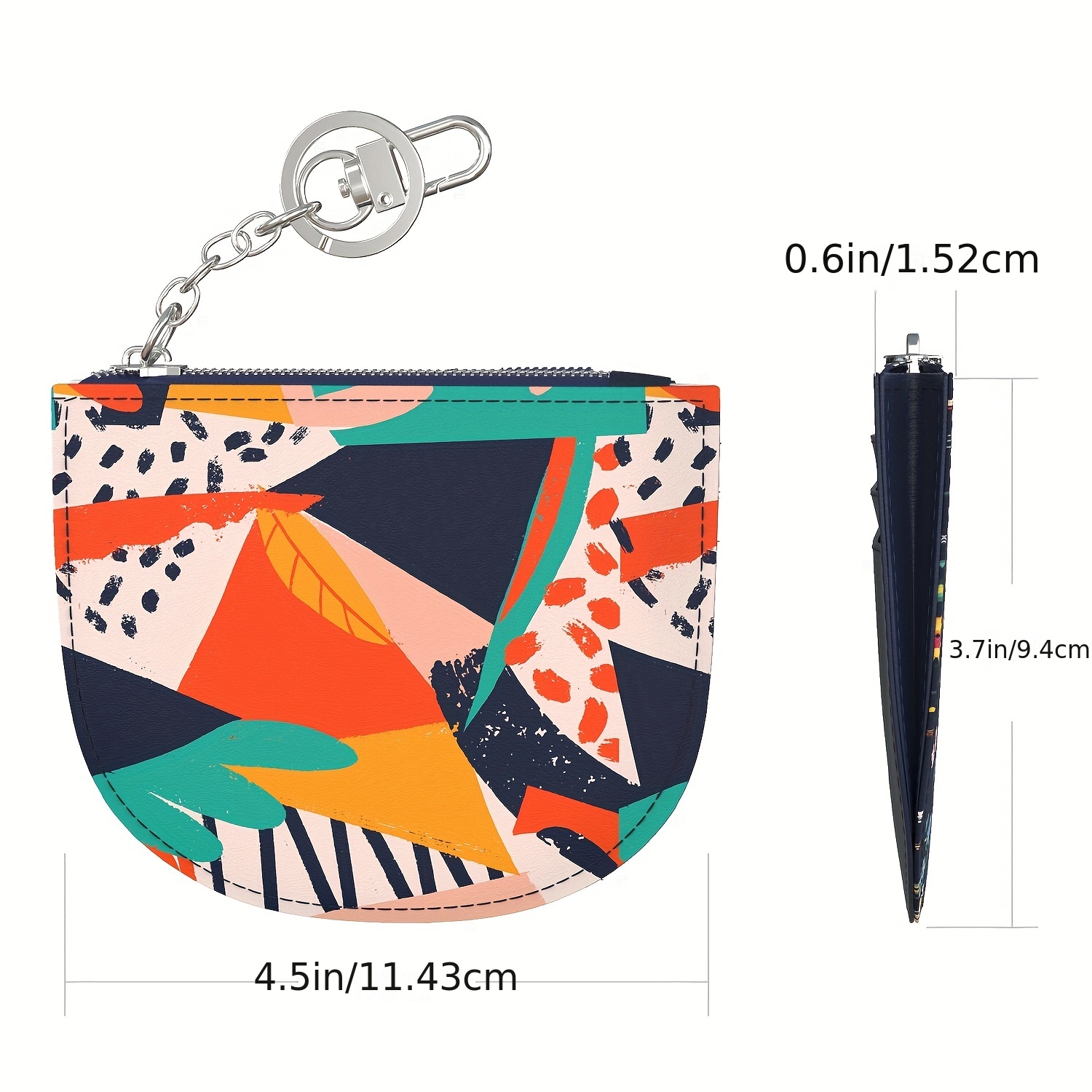 Floral Coin Purse Pouch Change Wallet Card Holder with Zipper Keychain Key Ring for Girls,Temu
