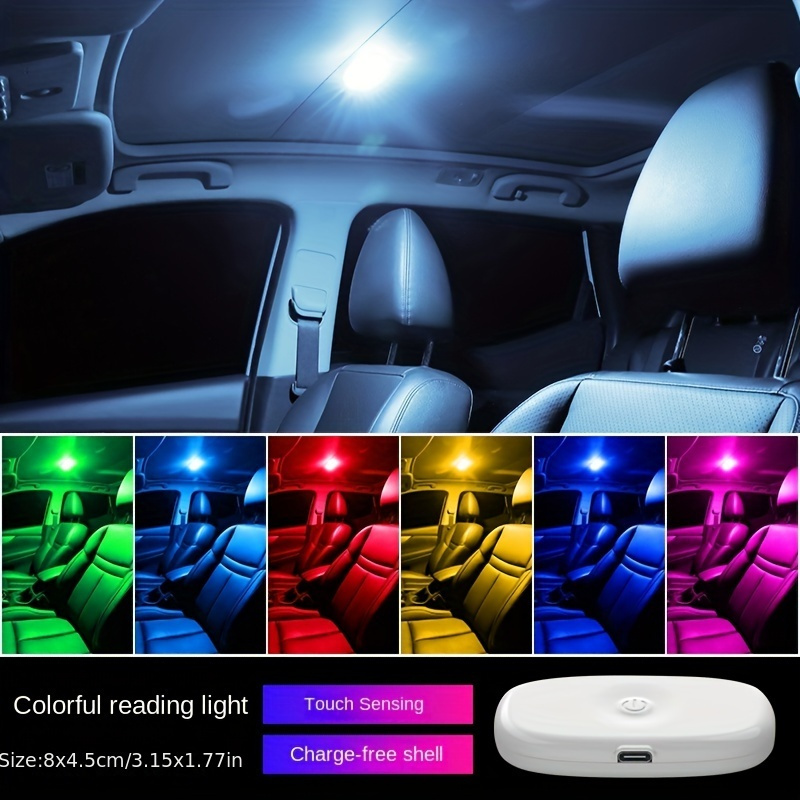 Car LED Colorful Reading Lamp Car Trunk Ceiling Lighting Lamp Touch  Atmosphere Lamp