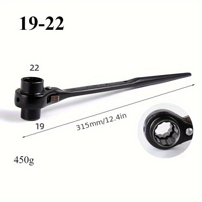 E-shop Ultra-Langlebiger 17-24mm Dual- Torx-Ratschenschlüssel - Chrom-Vanadium-Stahl, Schnellspanner für Industrielle Anwendungen