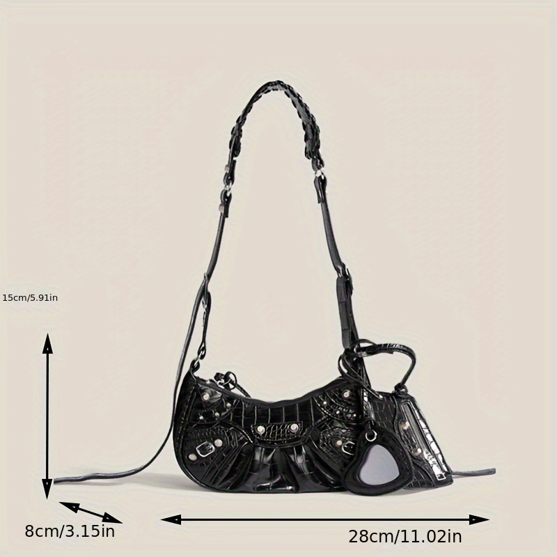 White Purse for women + Y2k Black Shoulder Bags set