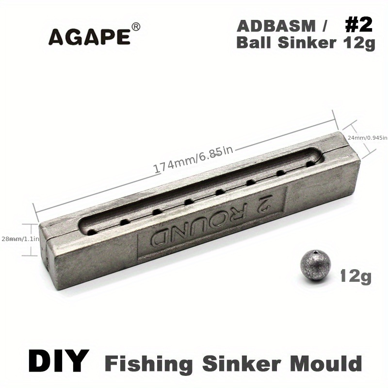 Adbasm/#8 Ball Diy Fishing Ball Sinker Mould Create - Temu