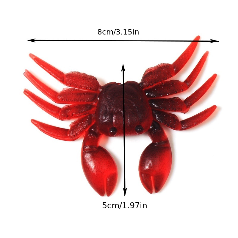 3pcs Artificial Small Crab Soft Bait 3D Simulation Fishing Lure Fishing  Tackle 7.8g/0.28oz 8cm/3.14in