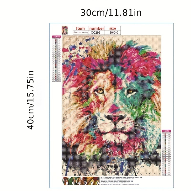 Diy Cartoon Lion Animal Pattern Artificial Diamond - Temu