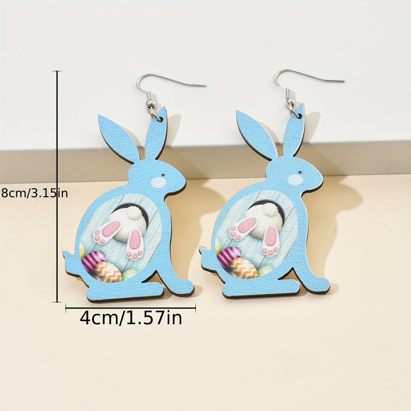 Boucles D'Oreilles Pâques Lapin Oeuf - Acrylique Mignon - Cadeau Femme - Festive Et Colorée