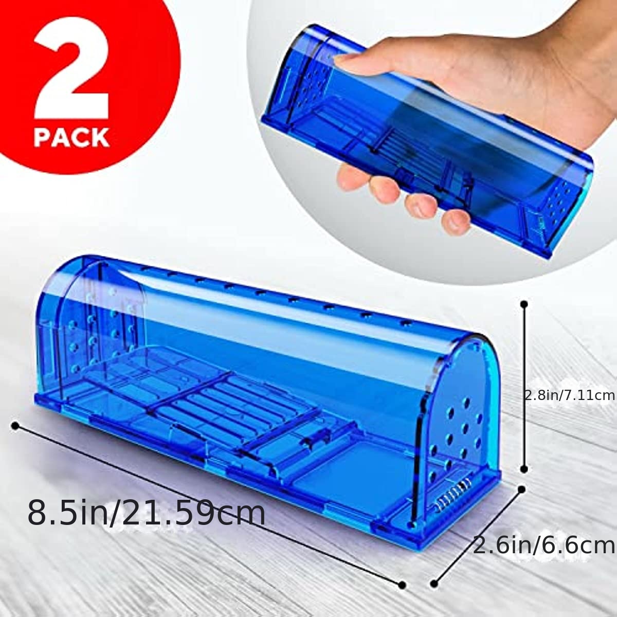 Humane Catch and Release Indoor/Outdoor Mouse Traps Pack of 2 - Easy Set  Durable Traps, Safe for Children, Pets and Humans - Instantly Remove  Unwanted