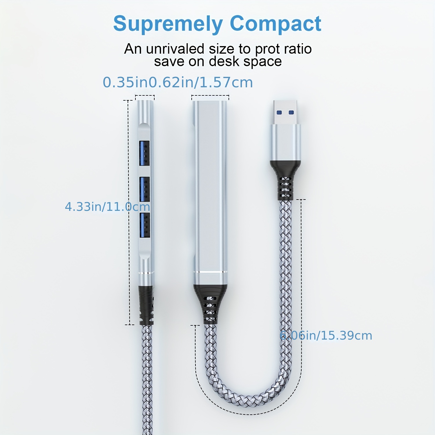 4 puertos USB 3.0 Hub , divisor USB para portátil Multi USB Port Expander,  datos compatibles con OS 10.