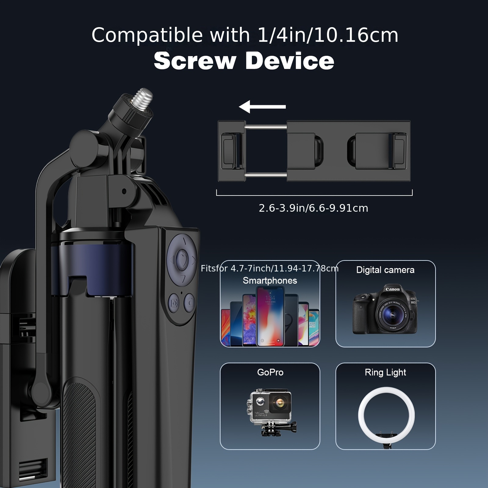 69 inch long mobile phone selfie stick built in tripod Temu