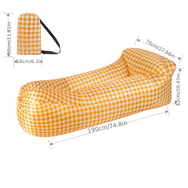 outdoor lazy inflatable sofa for nap beach chair portable air mattress for picnic camping inflatable mattress air bed for music festival sports & outdoors details 5