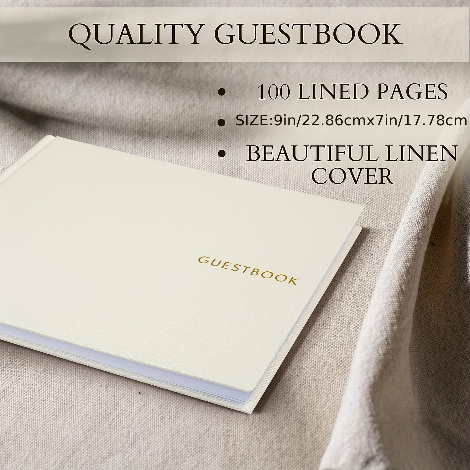 Guestbook, Cover: Natural Linen