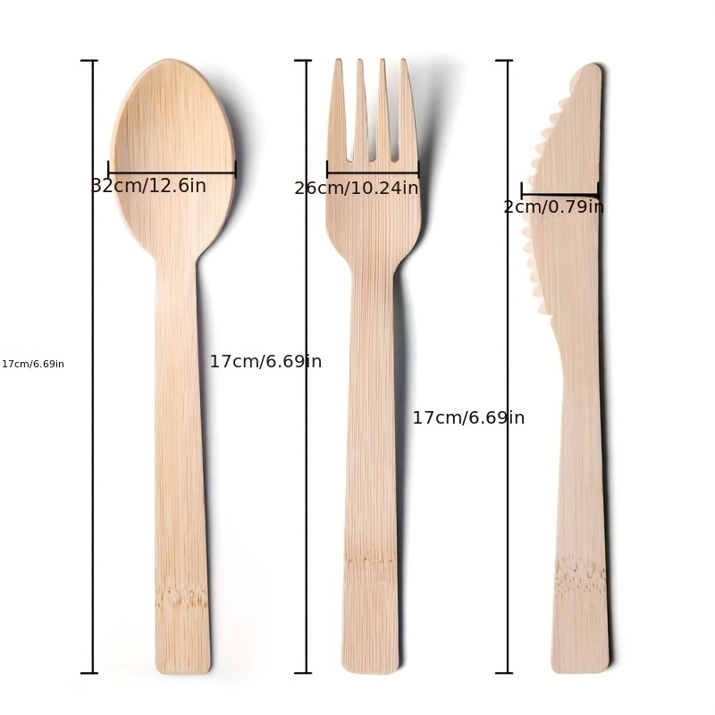 Disposable, Knives, Spoons, Forks, Bamboo Tableware, Steak Knives, Cake  Forks, Fruit Forks, Disposable Knives, Forks, Spoons, Biodegradable - Temu