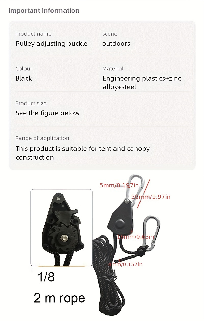 [2pcs Adjustable Ratchet Hangers] 2pcs Adjustable 8 Inch Reinforced Ratchet Hangers | Hanging Ratchet for Tent Grow Plant Lamp Rope Ratchet Hanger Pulley Hook