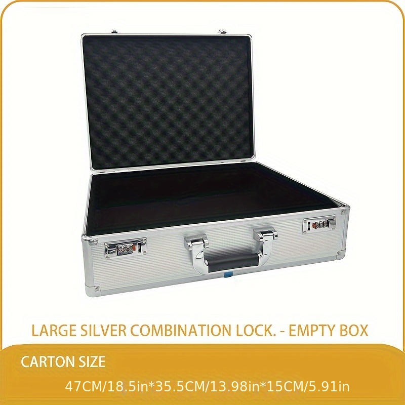 Portable Aluminum Tool Box Safe Deposit Box File Box - Temu