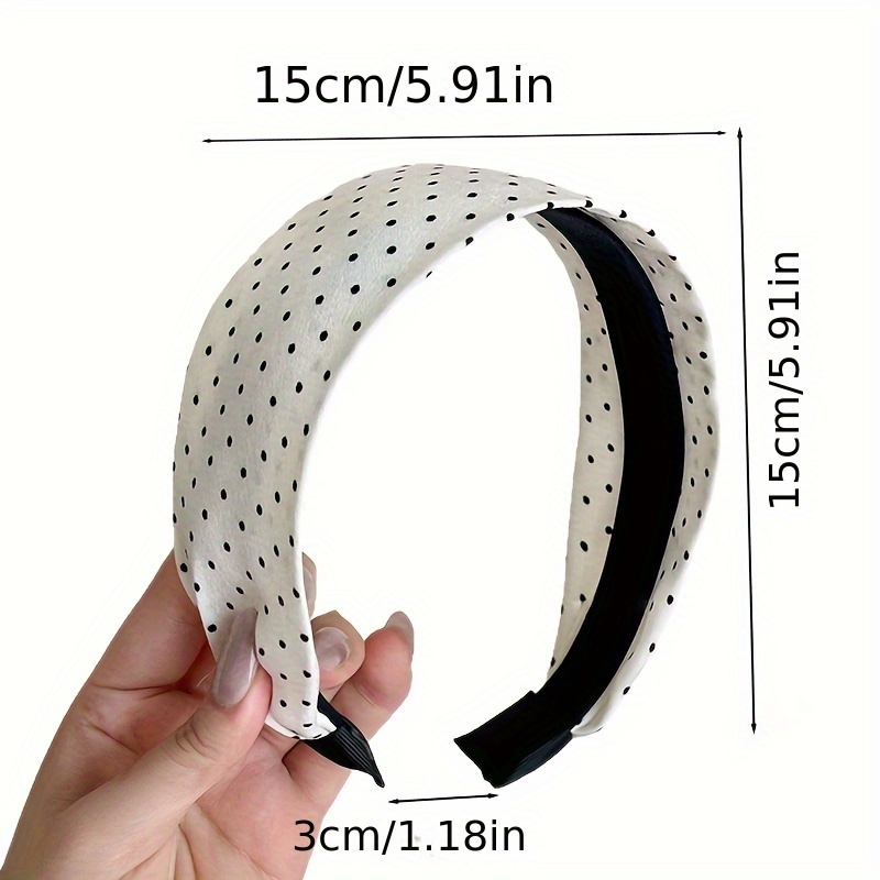 1pc elegant retro polka dot headband women black white wide  display picture 1