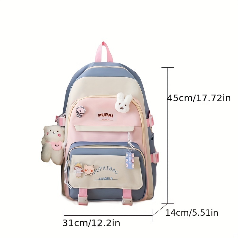 Rainbow Color Student Backpack, Tie Dye School Bag With Lunch Box Bag &  Coin Purse - Temu