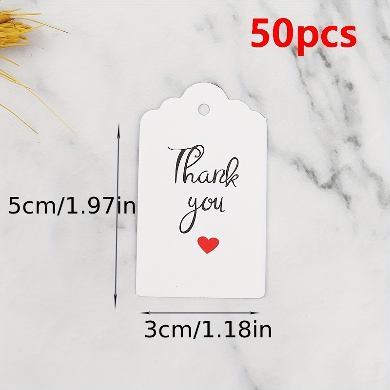 TEMU 50 etiquetas de papel para regalos hechos a , tarjetas de agradecimiento y tarjetas colgantes
