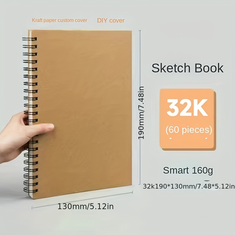 1pc Sketchbook Notebook Thickened Cowhide A4/8K/32K/16k/sketch Notebook Art  Student Sketchbook