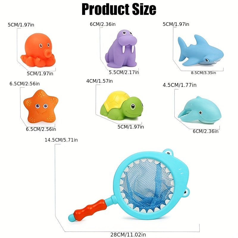 Bath Toy Set Water Spraying Discoloration Floating Shark - Temu
