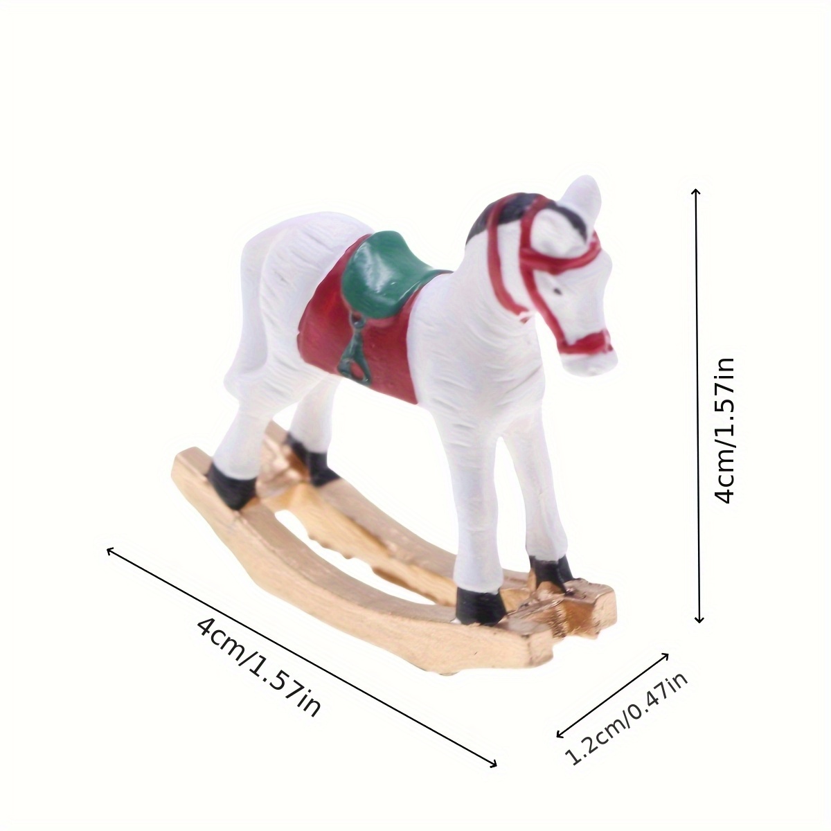 Image of Dollhouse Decoration, Mini Christmas Ornament Wooden Horse Tiny Figurine, Miniature Room Bedroom Scene Prop Model, Collectible Gift For Hobbyists And Enthusiasts