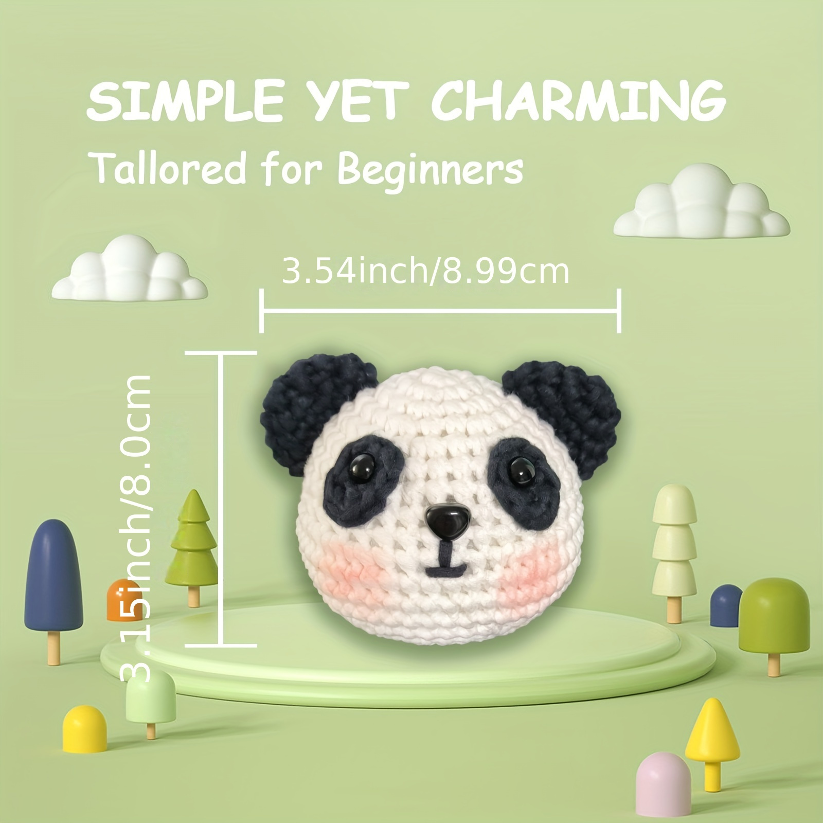 Beginners Knitting Kit Giant Panda Adult Crochet Easy Peasy Temu