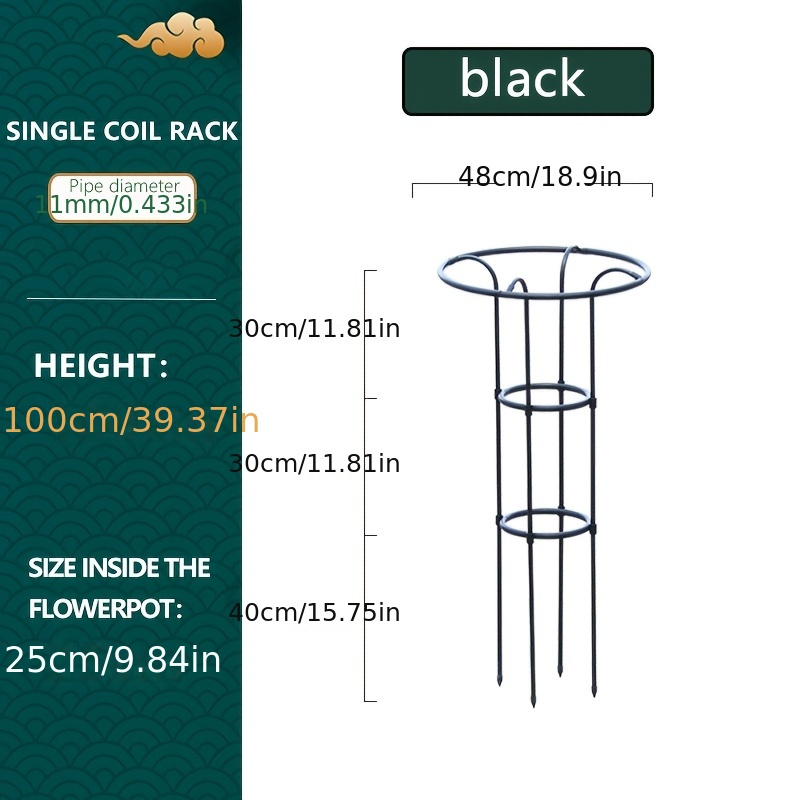 TEMU 1pc Treillis de jardin pour parapluie à anneau unique – Support métallique pour plantes grimpantes, idéal pour roses et , support décoratif pour