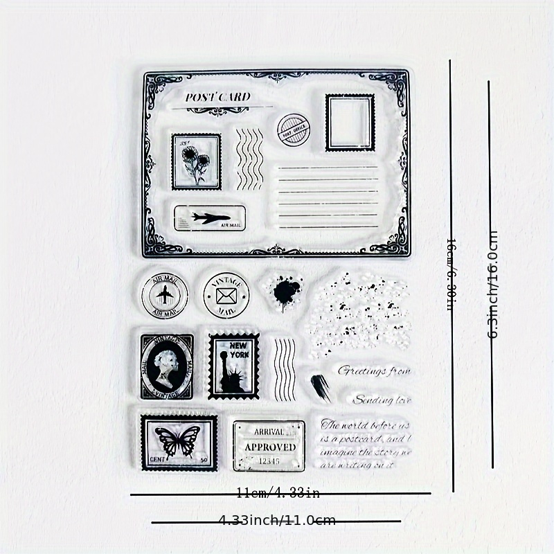 1pc Postcard Border Edge Transparent Stamp Transparent Stamp Stamp For Diary Card Making
