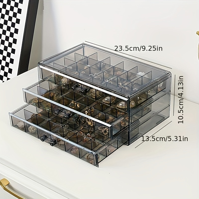 Exquisite 3 layer Plastic Jewelry Storage Box Multi grid - Temu