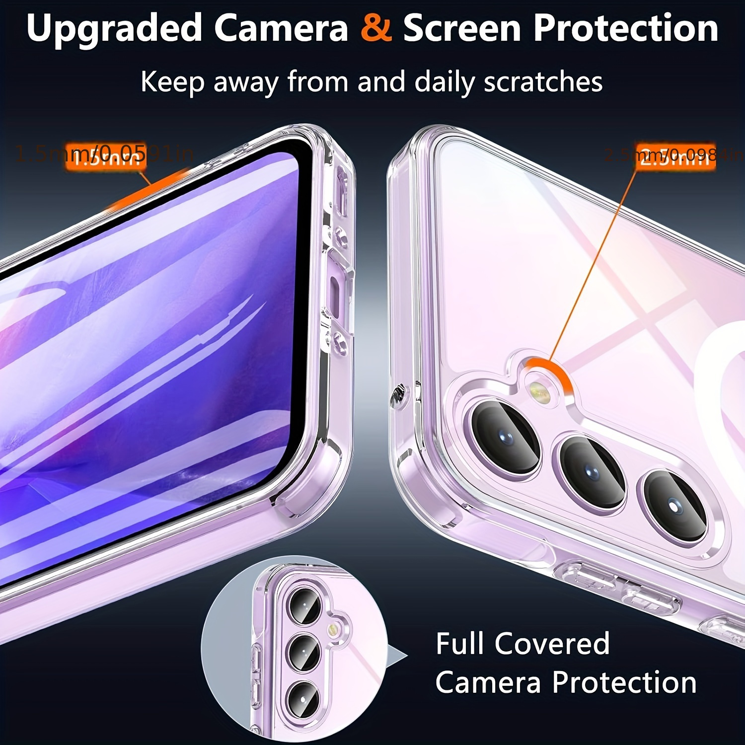 hard plastic soft bumper camera protection case magnetic Temu