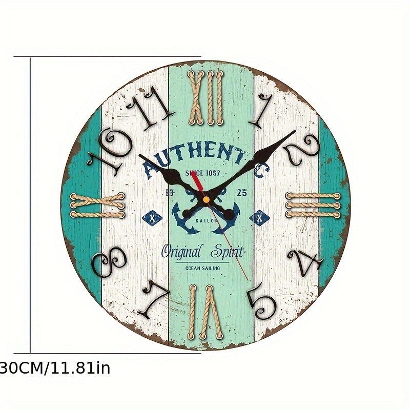 1pc 12 Inch Wall Clock Nautical Decor Beach Outdoor Clocks For Patio